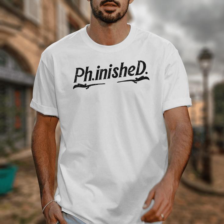 Phd Phinished Shirt Doctorate Graduation Students Unisex T-Shirt