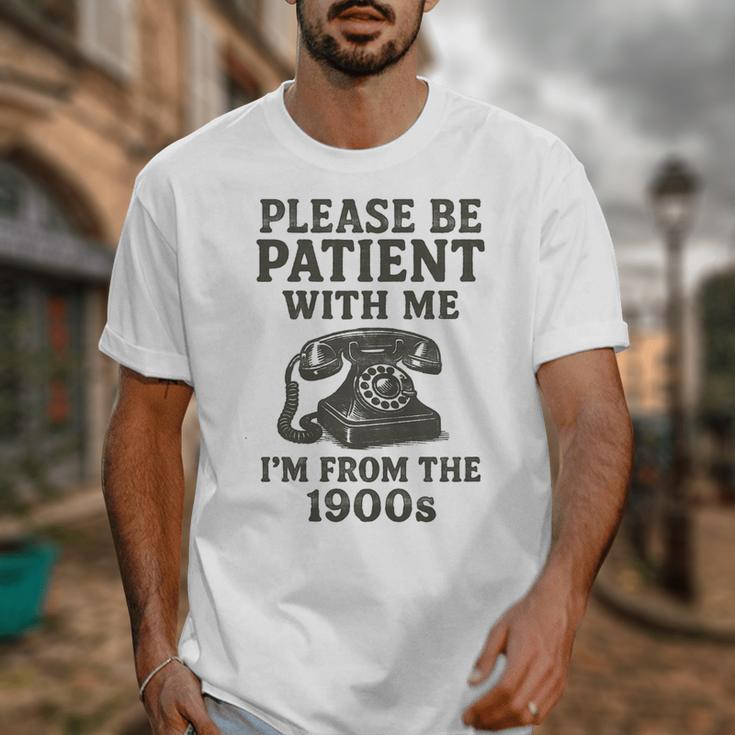 Please Be Patient With Me I'm From The 1900s Funny Premium Tri-Blend Unisex T-Shirt