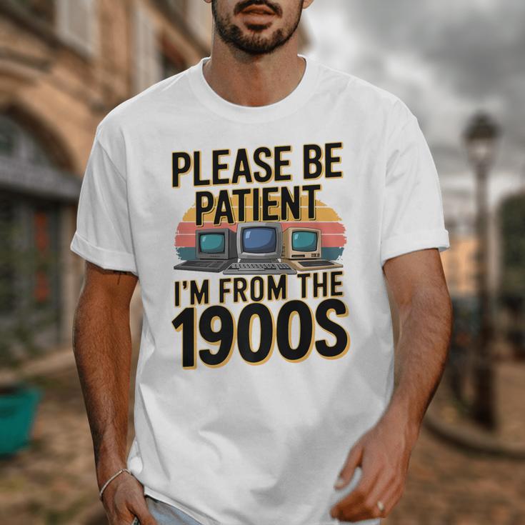 Please Be Patient I'm From The 1900s Retro Computer Premium Unisex T-Shirt Please Be Patient I'm From The 1900s Retro Computer Premium Unisex T-Shirt