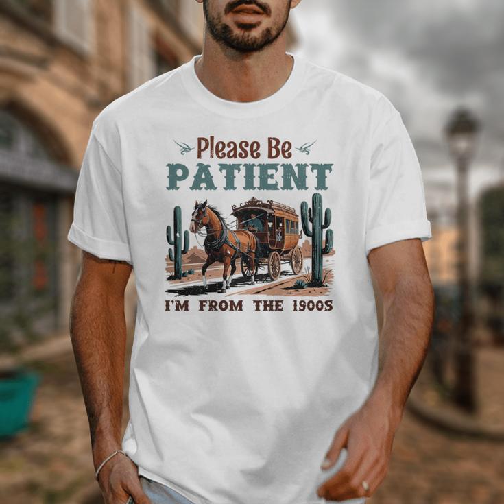 Please Be Patient I'm From The 1900s Stagecoach Western Vint Premium Tri-Blend Unisex T-Shirt Please Be Patient I'm From The 1900s Stagecoach Western Vint Premium Tri-Blend Unisex T-Shirt