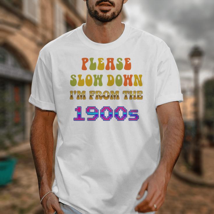Please Slow Down I'm From The 1900s Retro Vintage 70 Premium Tri-Blend Unisex T-Shirt