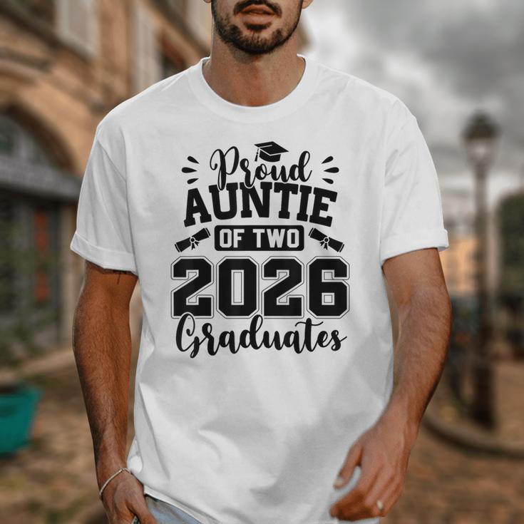 Proud Auntie Of Two 2026 Graduates Graduation Unisex T-Shirt