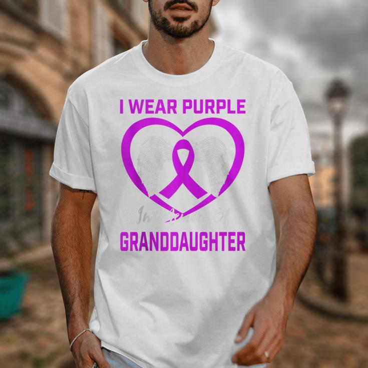 Purple In Memory Of Granddaughter Epilepsy Memorial Graphic Unisex T-Shirt Purple In Memory Of Granddaughter Epilepsy Memorial Graphic Unisex T-Shirt
