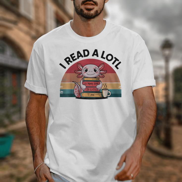 I Read Alotl Axolotl Retro Reading Books Lover Vintage Unisex T-Shirt I Read Alotl Axolotl Retro Reading Books Lover Vintage Unisex T-Shirt