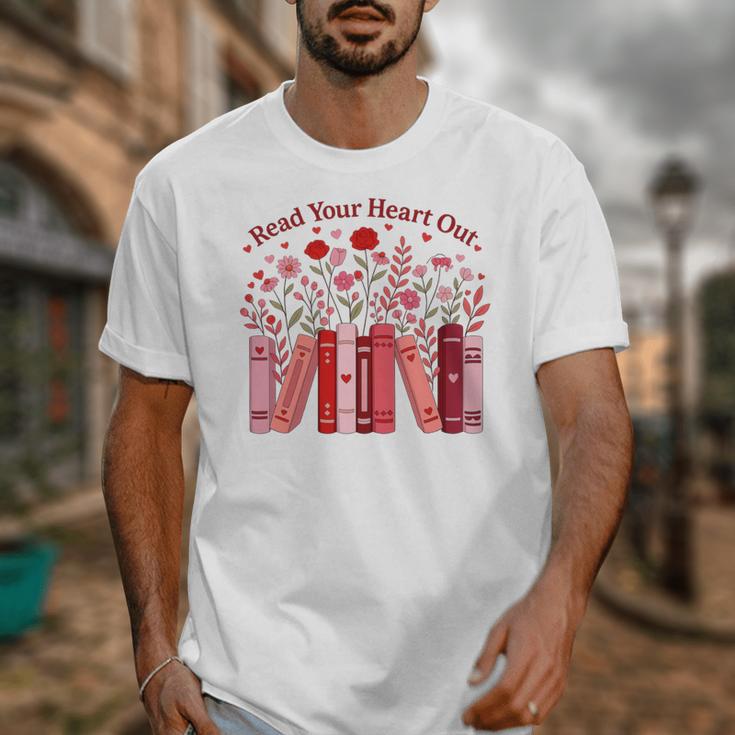 Read Your Heart Out Teacher Valentines Day Reading Book Unisex T-Shirt