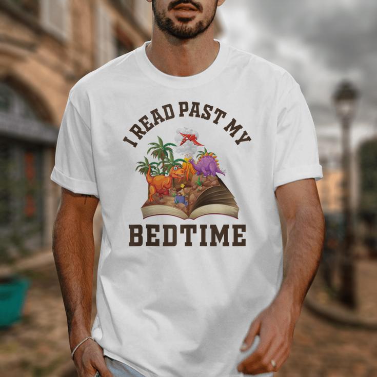 I Read Past My Bedtime Reading Dinosaur Book Lover Unisex T-Shirt I Read Past My Bedtime Reading Dinosaur Book Lover Unisex T-Shirt