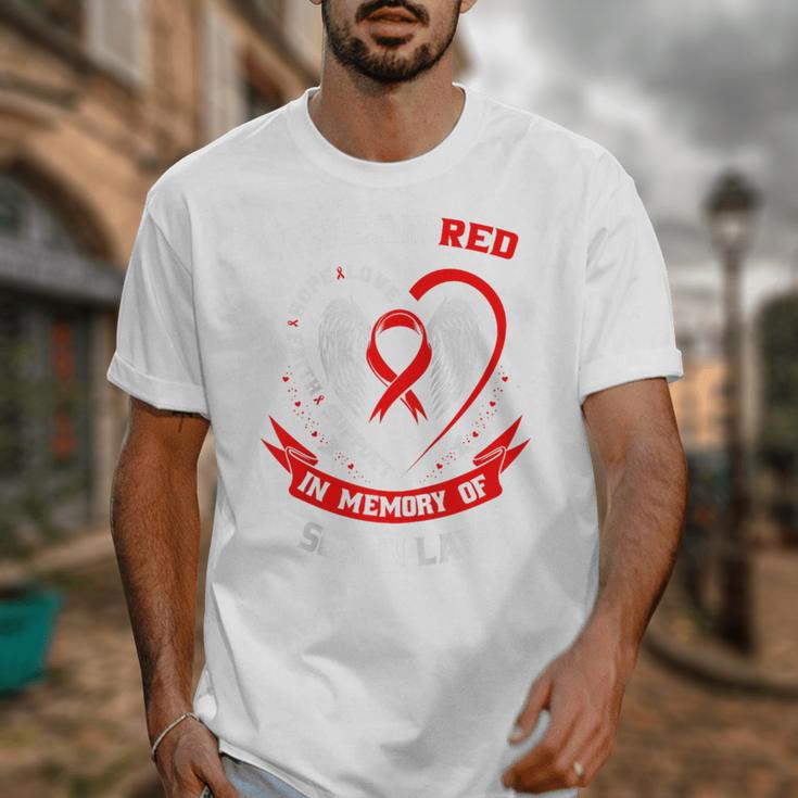 Red In Memory Of My Son In Law Heart Disease Awareness Month Raglan Baseball Tee Unisex T-Shirt