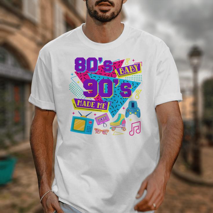 Retro 1980s 80's Baby 1990s 90's Made Me Nostalgia Birthday Premium Tri-Blend Unisex T-Shirt