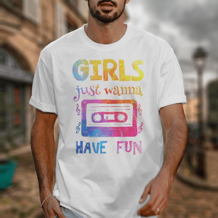 Retro Girls Just Wanna Have Fun Nostalgia 1980s 80's Premium Tri-Blend Unisex T-Shirt