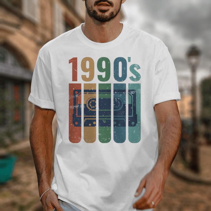 Retro Nineties Style Audio Tape Nostalgia Year 1990 Premium Tri-Blend Unisex T-Shirt