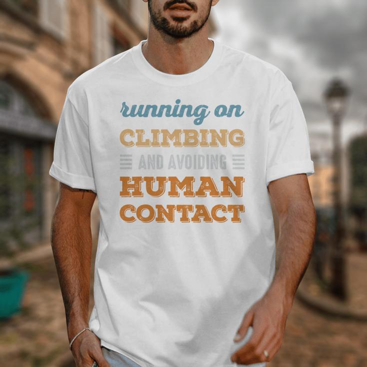 Running On Climbing Social Introvert Humor Vintage Unisex T-Shirt
