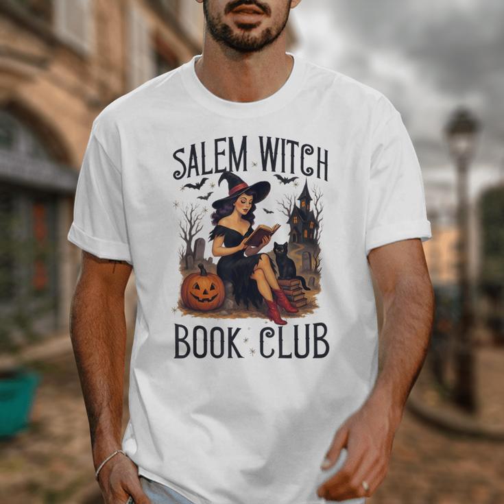 Salem Witch Book Club Bookish Retro Halloween Cat Unisex T-Shirt Salem Witch Book Club Bookish Retro Halloween Cat Unisex T-Shirt