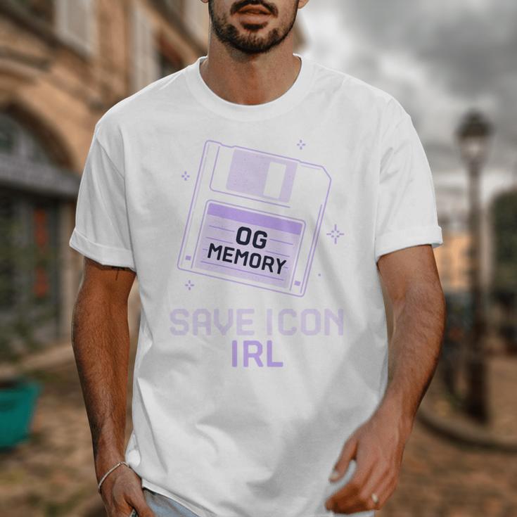 Save Icon IRL Retro Tech Humor Floppy Disk 90s Nostalgia Unisex T-Shirt