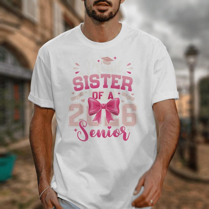 Senior 2026 Class Of 26 Coquette Pink Bow Graduation Sister Unisex T-Shirt