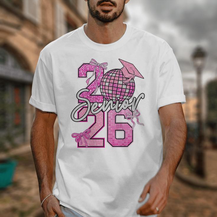 Senior 2026 Graduation Girls Coquette Pink Bow Class Of 2026 Premium Unisex T-Shirt