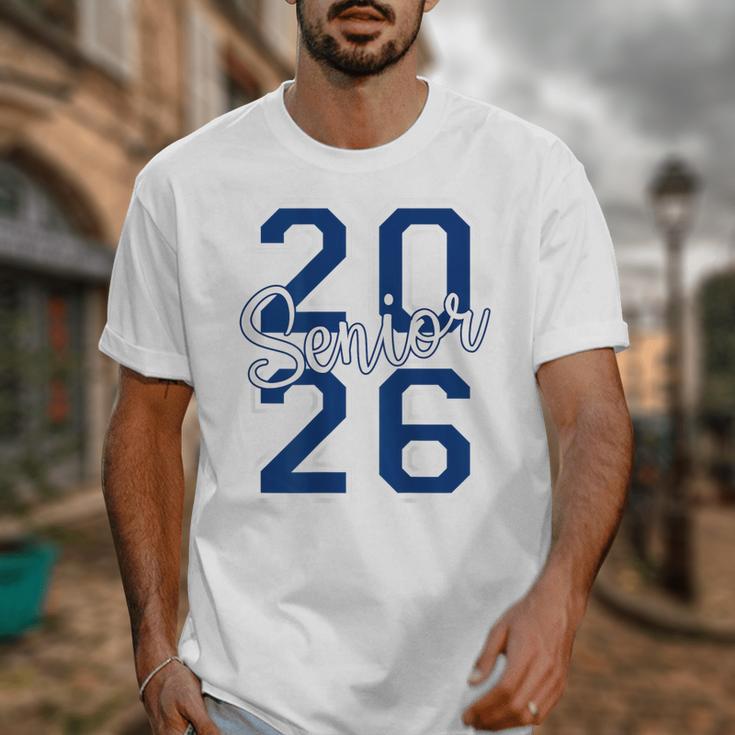 Senior 2026 Graduation Varsity Navy Blue On The Back Unisex T-Shirt