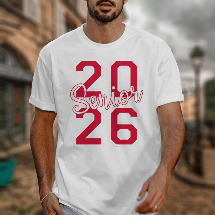 Senior 2026 Graduation Varsity Red Letters On The Back Unisex T-Shirt