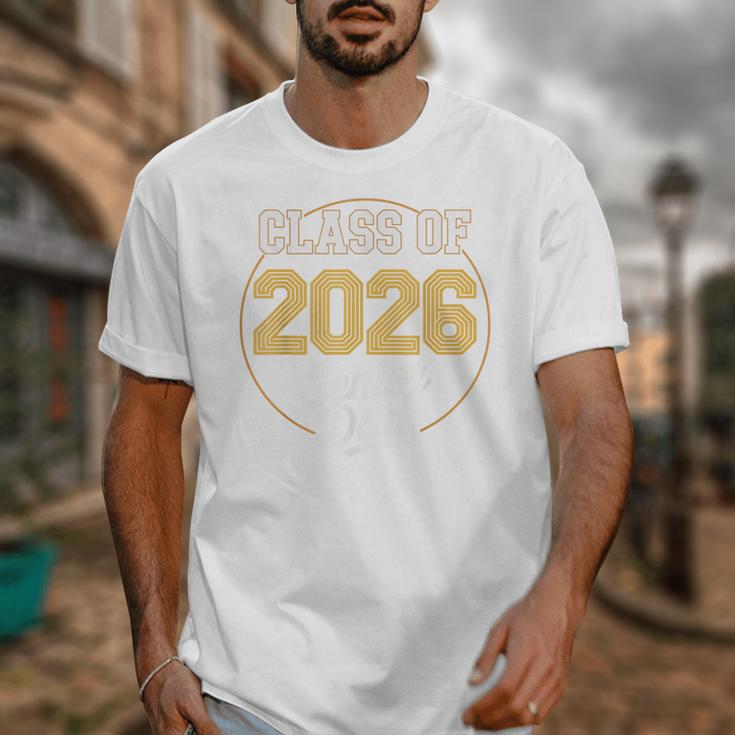 Senior Dad Class Of 2026 Purple Retro Vintage Graduation Unisex T-Shirt