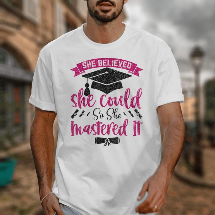 She Believed She Could So She Mastered It Graduation Unisex T-Shirt