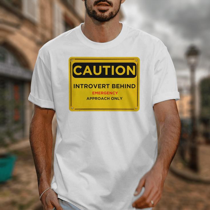 A Simple Yellow Warning Sign For Introvert Unisex T-Shirt