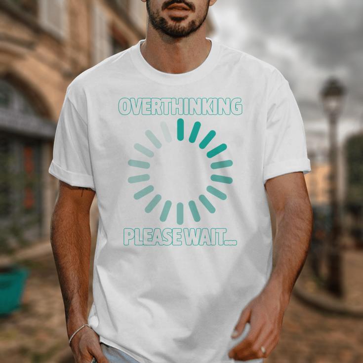 Social Introvert's Overthinking Please Wait Awkward Humor Unisex T-Shirt Social Introvert's Overthinking Please Wait Awkward Humor Unisex T-Shirt