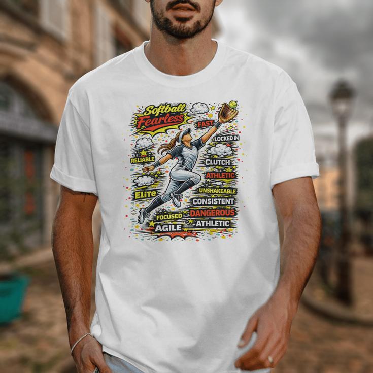 Softball Outfielder Best Traits Brave Retro Comic Book Art Premium Tri-Blend Unisex T-Shirt Softball Outfielder Best Traits Brave Retro Comic Book Art Premium Tri-Blend Unisex T-Shirt