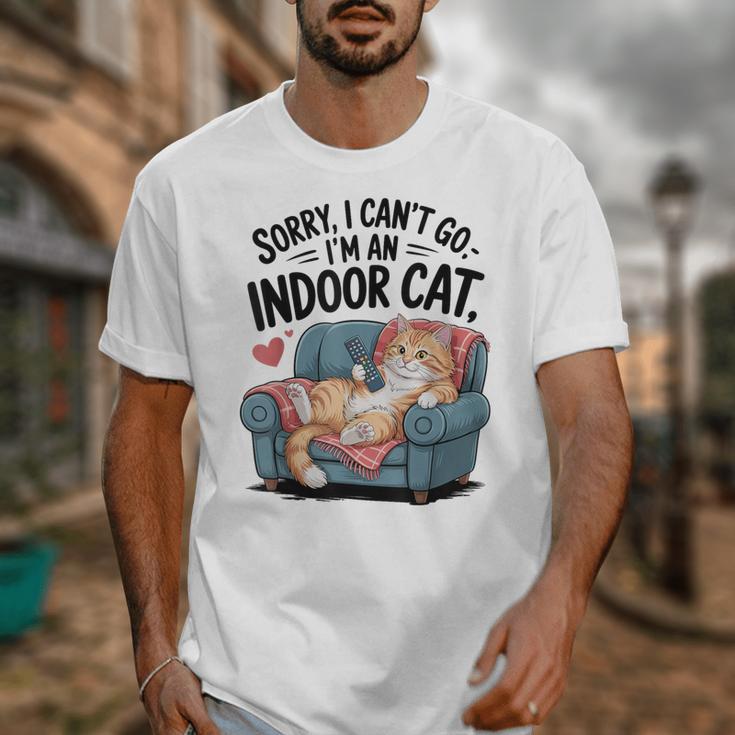 Sorry I Can’t Go I’m An Indoor Cat Couch Introvert Cat Unisex T-Shirt