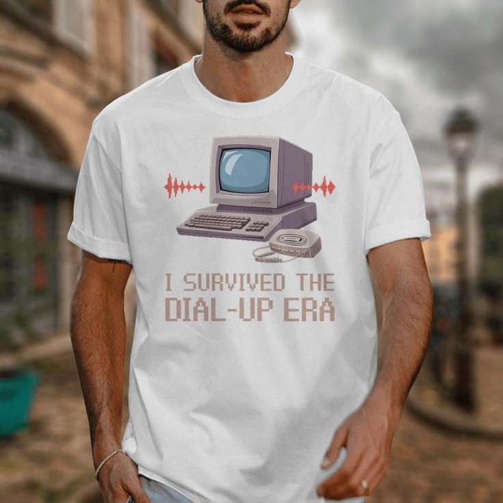 I Survived The Dial-Up Era Retro 90s Nostalgia Premium Tri-Blend Unisex T-Shirt
