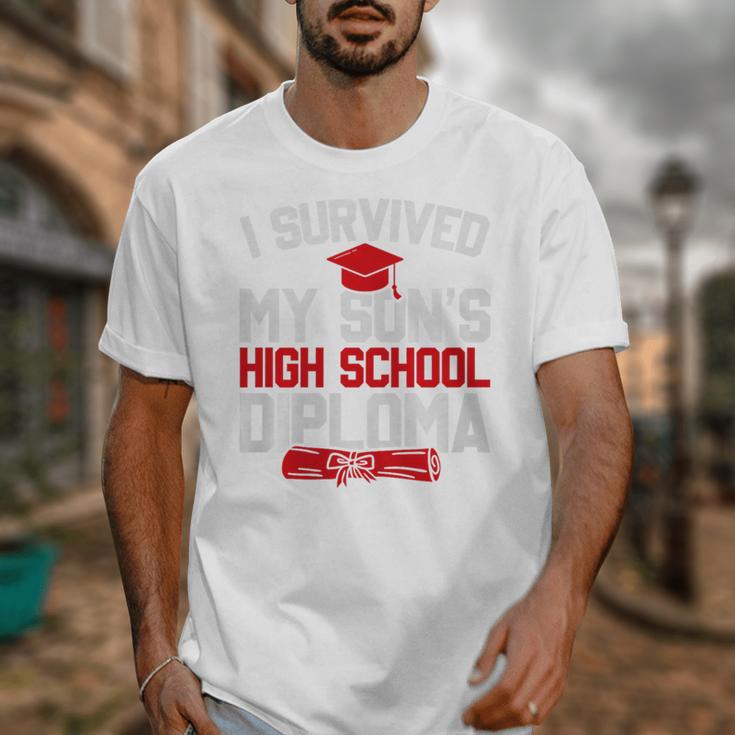 I Survived My Son's High School Diploma Graduation Premium Unisex T-Shirt