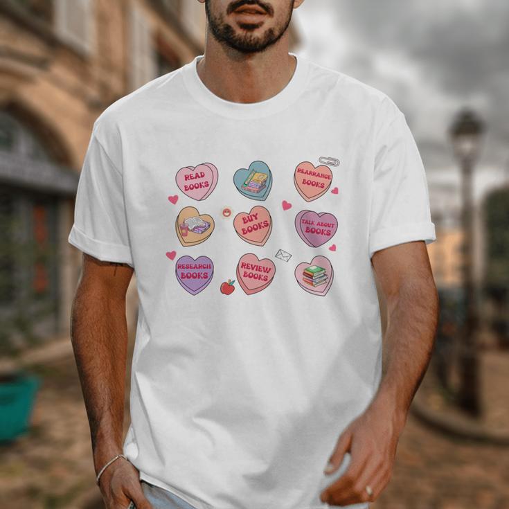 Things I Do On Valentines's Day Book Lover Candy Heart Unisex T-Shirt