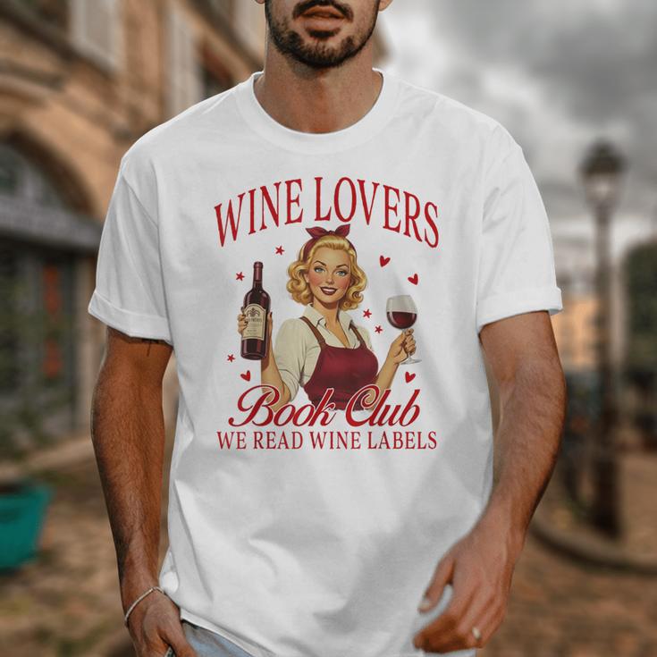 Valentine’s Day Wine Lovers Book Club We Read Wine Labels Unisex T-Shirt