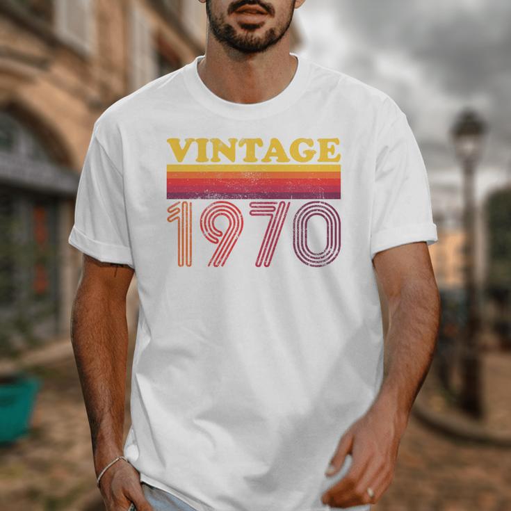 Vintage 1970 Retro Style 70's Born Nostalgia Vibes Birthday Premium Tri-Blend Unisex T-Shirt
