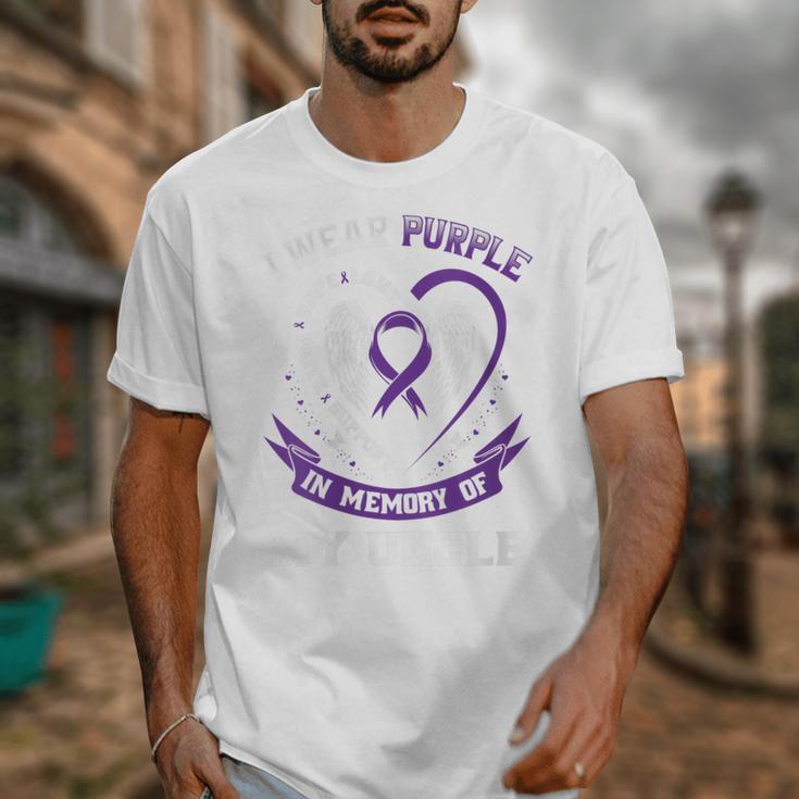 I Wear Purple In Memory Of Uncle Epilepsy Awareness Graphic Unisex T-Shirt I Wear Purple In Memory Of Uncle Epilepsy Awareness Graphic Unisex T-Shirt
