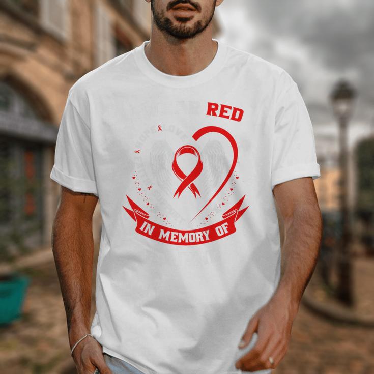 I Wear Red In Memory Of Friend Heart Disease Awareness Month Premium Unisex T-Shirt I Wear Red In Memory Of Friend Heart Disease Awareness Month Premium Unisex T-Shirt