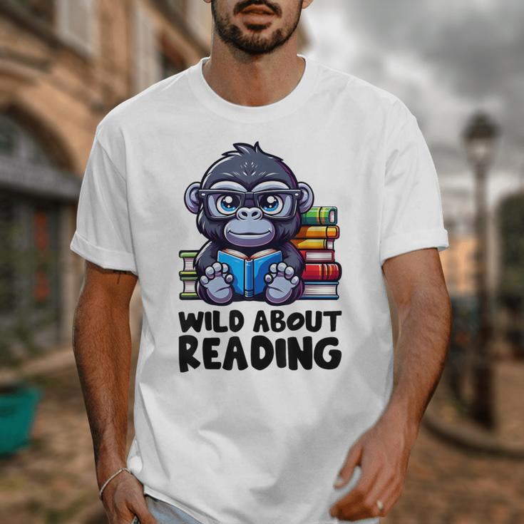 Wild About Reading Book Lover Gorilla Unisex T-Shirt