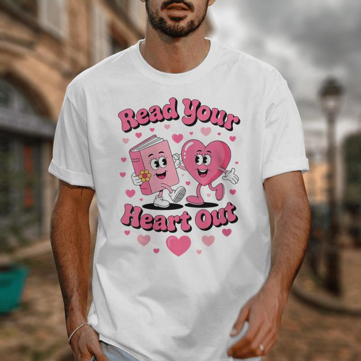 Women's Book Lover Read Your Heart Out Teacher Kids Valentines Unisex T-Shirt
