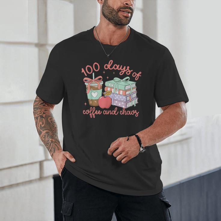 100 Days Of Coffee And Chaos Coquette Bow Book Apple Unisex T-Shirt