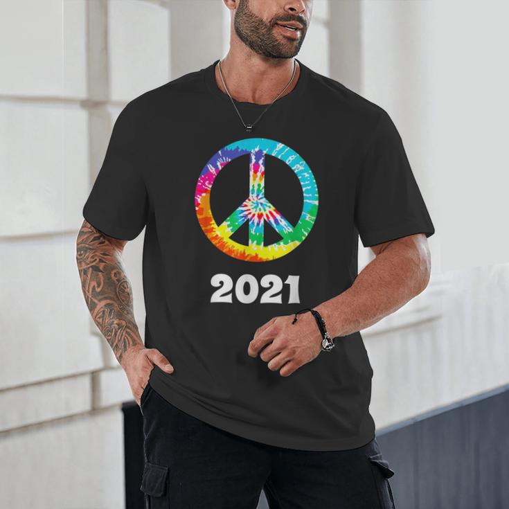 2021 Graduation Class Year Tie Dye Peace Sign Graduate Shirt Unisex T-Shirt
