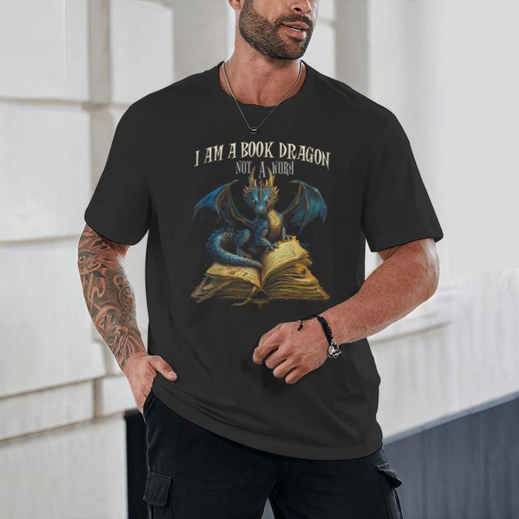 3 Bookish Quote I Am a Book Dragon Not a Worm Reading Book Unisex T-Shirt