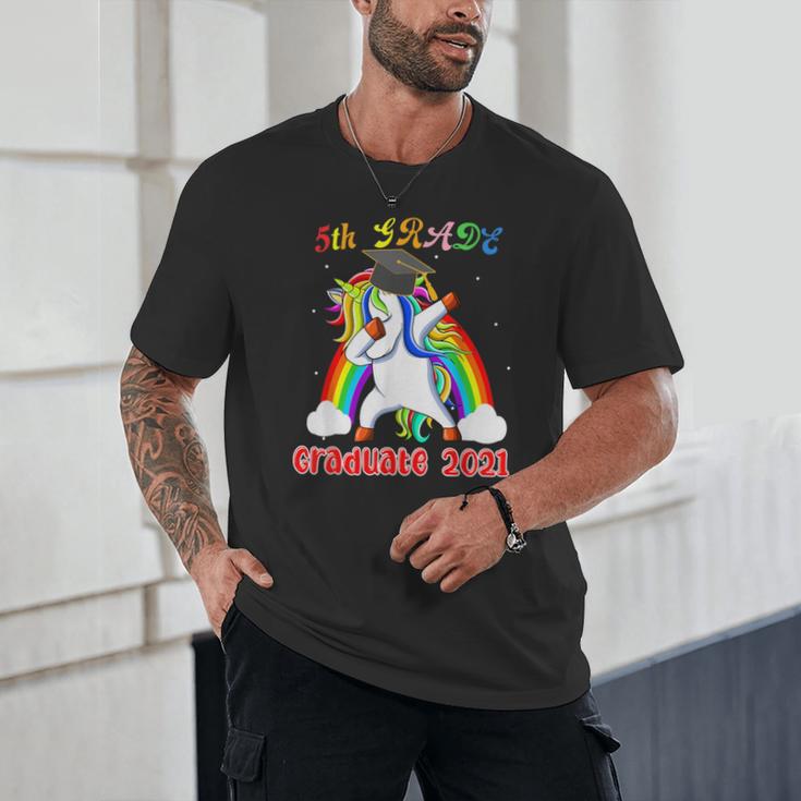 5th Grade Graduate Class 2021 Dabbing Unicorn Graduation Unisex T-Shirt