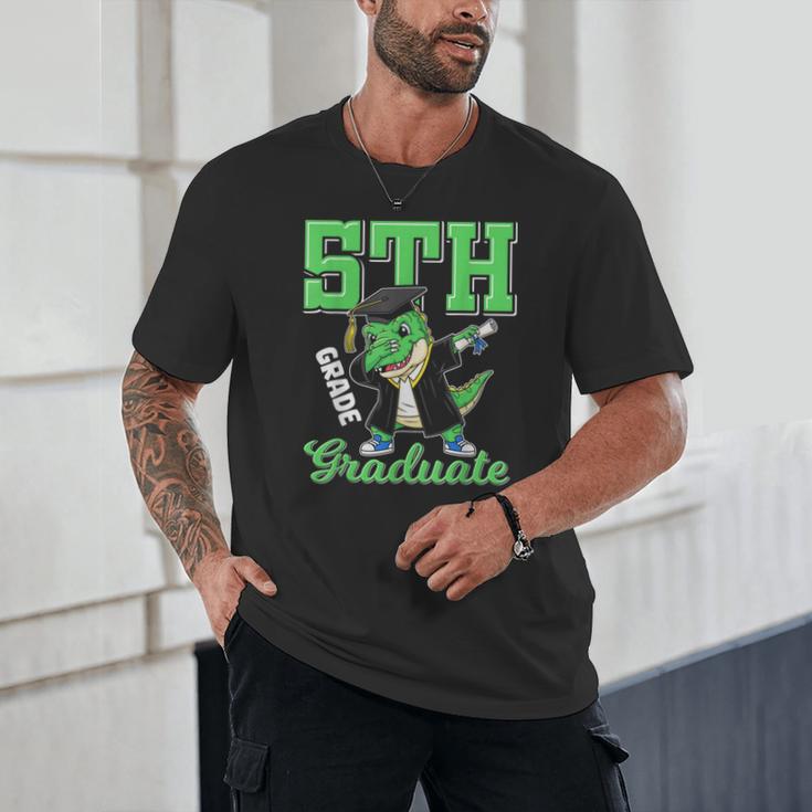 5th Grade Graduate Dinosaur Dab Graduation School Unisex T-Shirt
