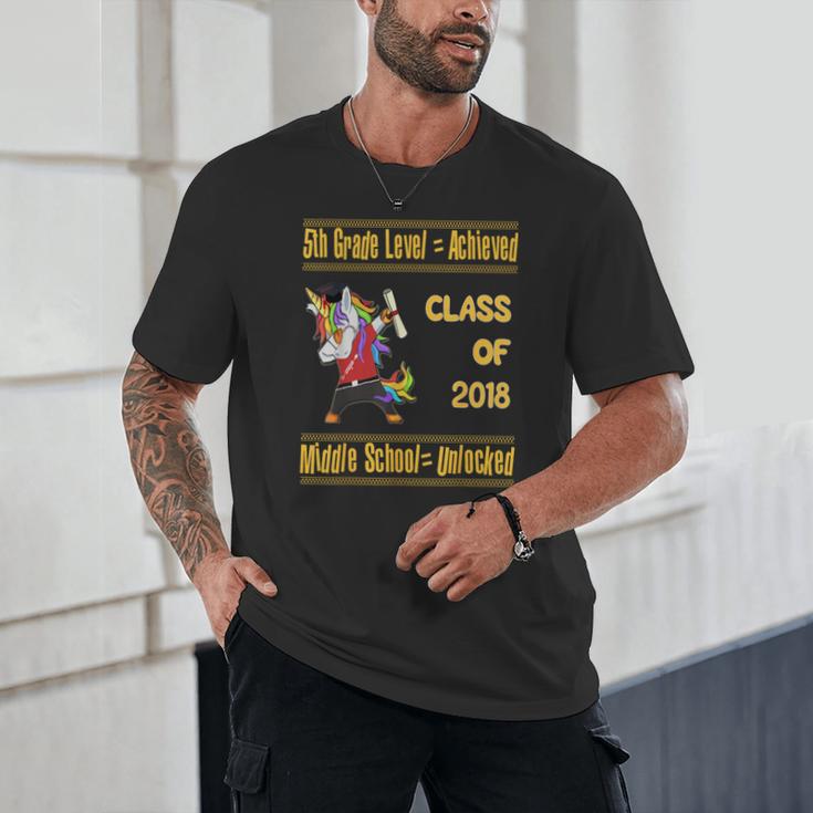 5th Grade Graduation Shirt Dabbing Unicorn Boys Class 2018 Unisex T-Shirt