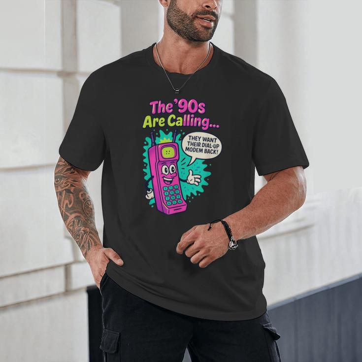 The 90s Are Calling Retro 90s Kid Nostalgia Gag Meme Unisex T-Shirt The 90s Are Calling Retro 90s Kid Nostalgia Gag Meme Unisex T-Shirt