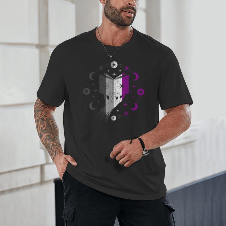 Ace Pride Book With Stars Moons And Magic Hand Unisex T-Shirt Ace Pride Book With Stars Moons And Magic Hand Unisex T-Shirt