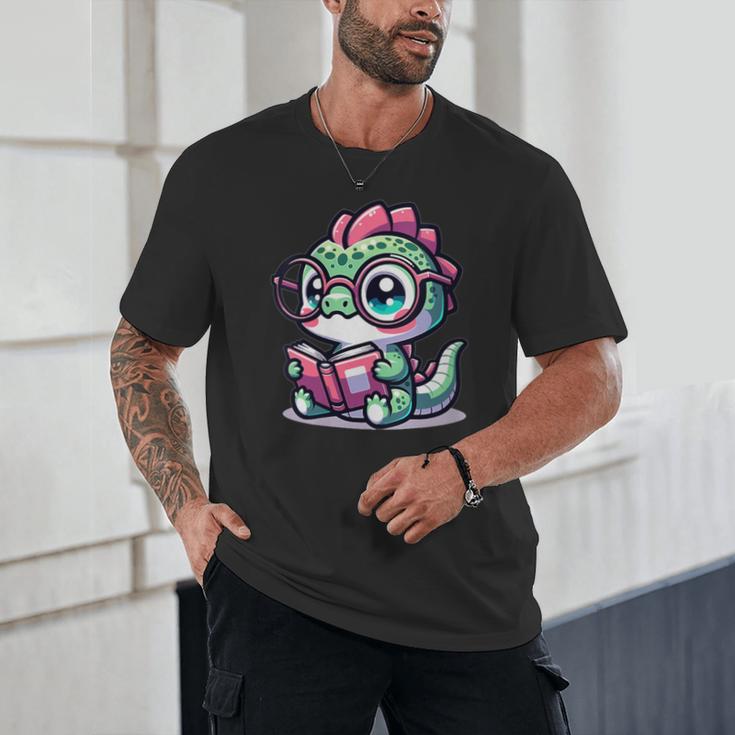 Adorable Book Lover Basilisk With Reading Glasses Cute Unisex T-Shirt Adorable Book Lover Basilisk With Reading Glasses Cute Unisex T-Shirt