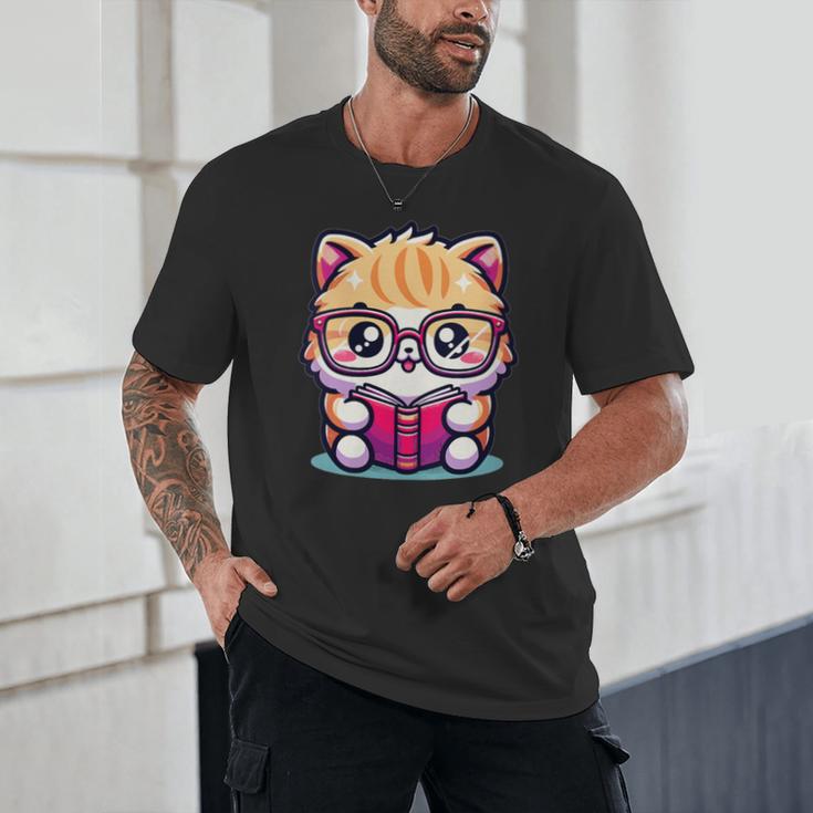 Adorable Book Lover Persian Cat With Reading Glasses Cute Unisex T-Shirt Adorable Book Lover Persian Cat With Reading Glasses Cute Unisex T-Shirt