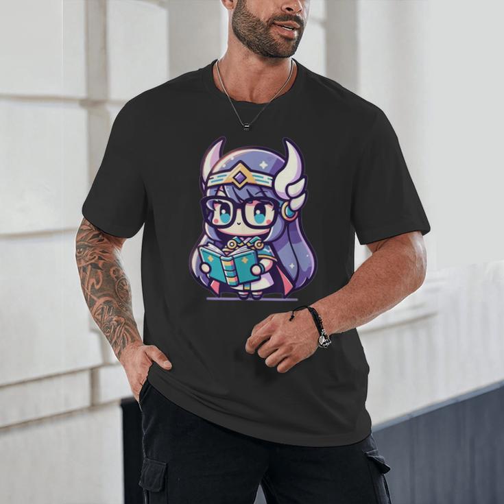 Adorable Book Lover Valkyrie With Reading Glasses Cute Unisex T-Shirt