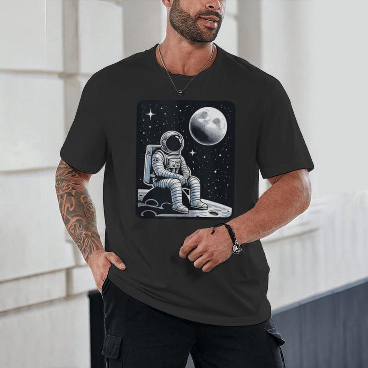 Aesthetic Spaceman Astronaut On The Moon Space Introvert Unisex T-Shirt Aesthetic Spaceman Astronaut On The Moon Space Introvert Unisex T-Shirt