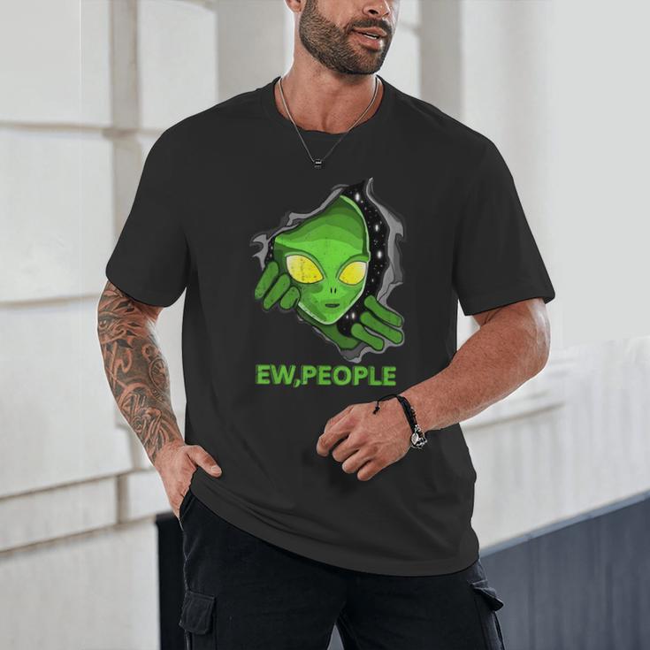 Alien Face Ew People UFO Introvert Meme Men Women Kids Unisex T-Shirt Alien Face Ew People UFO Introvert Meme Men Women Kids Unisex T-Shirt
