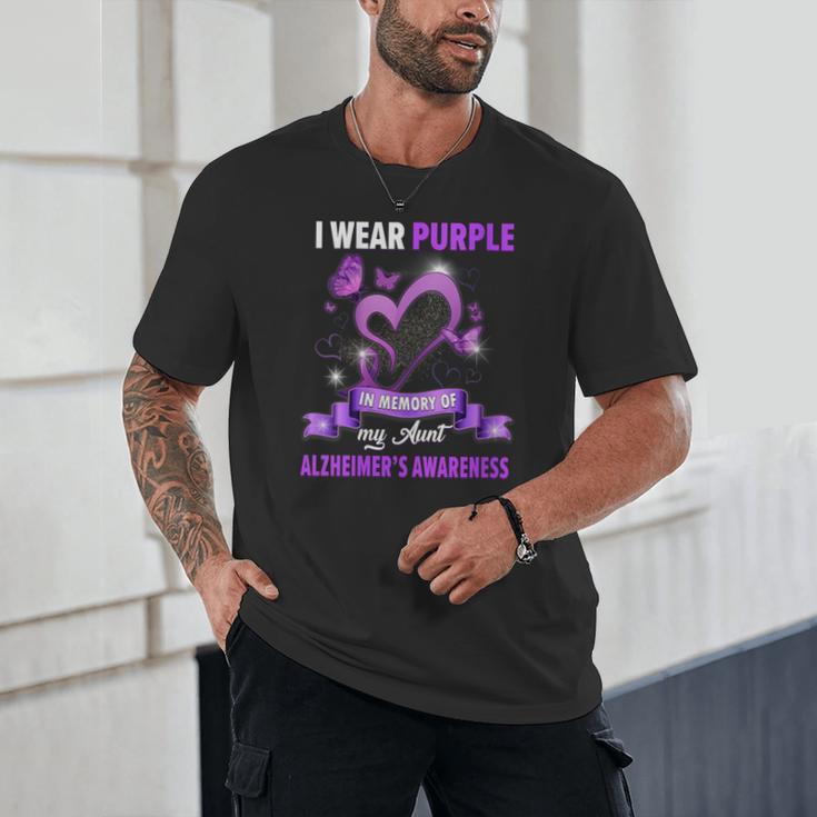 Alzheimer's Awareness I Wear Purple In Memory Of My Aunt Unisex T-Shirt Alzheimer's Awareness I Wear Purple In Memory Of My Aunt Unisex T-Shirt
